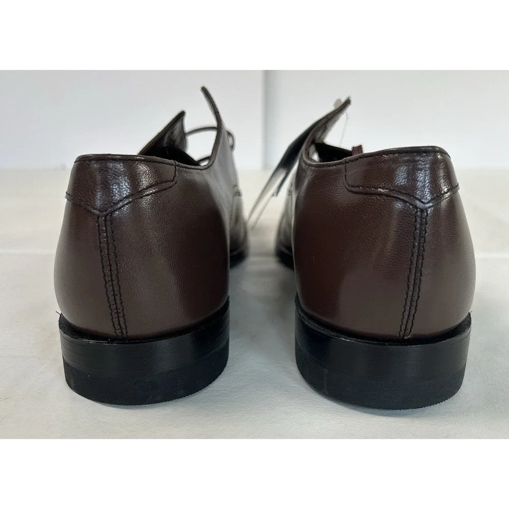 NWOB Stacy Adams Classic Madison Brown Leather Cap Toe Oxford Shoes USA Men's 10
